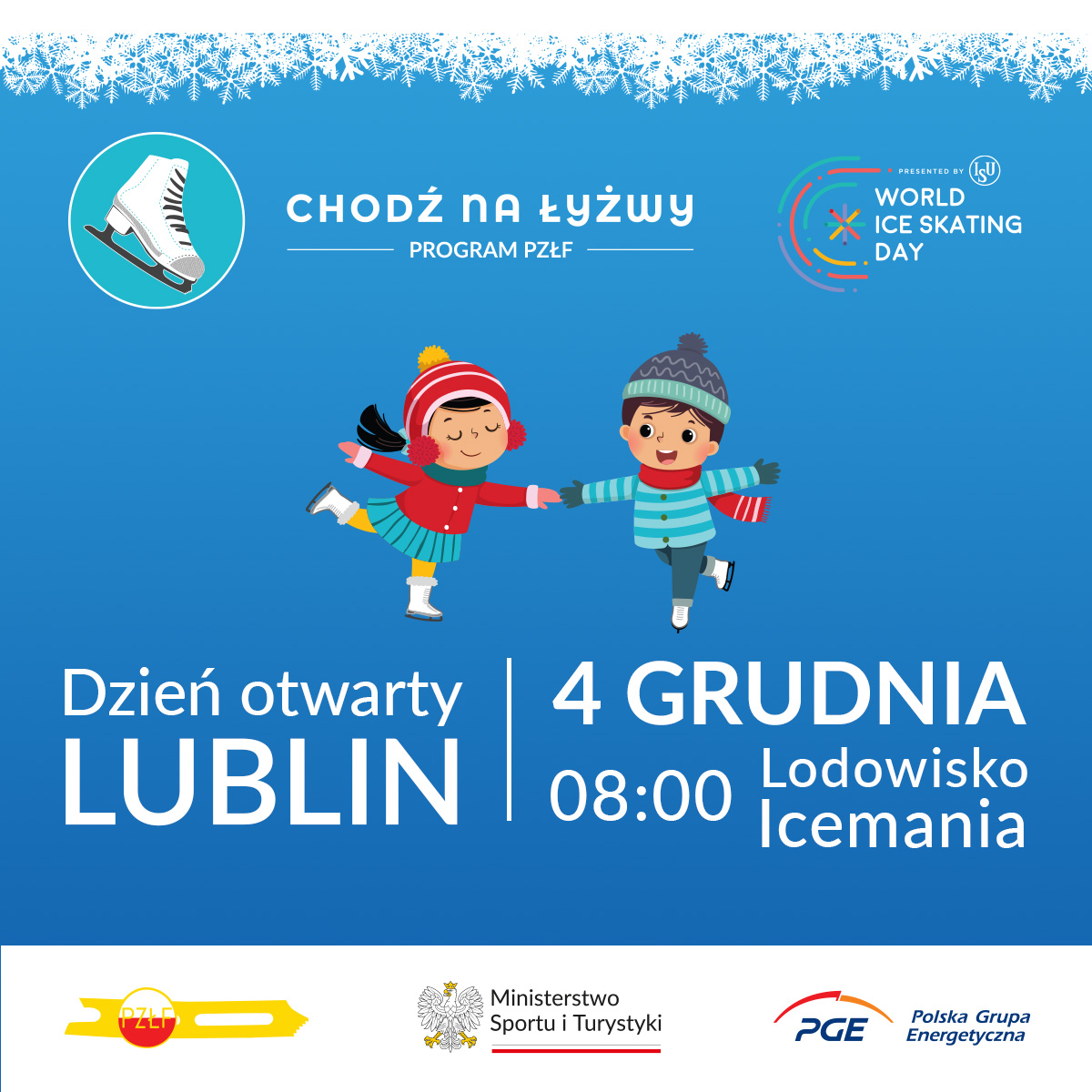 Dzień otwarty i piknik rodzinny w ramach programu „Chodź na Łyżwy” 4 grudnia w Lublinie