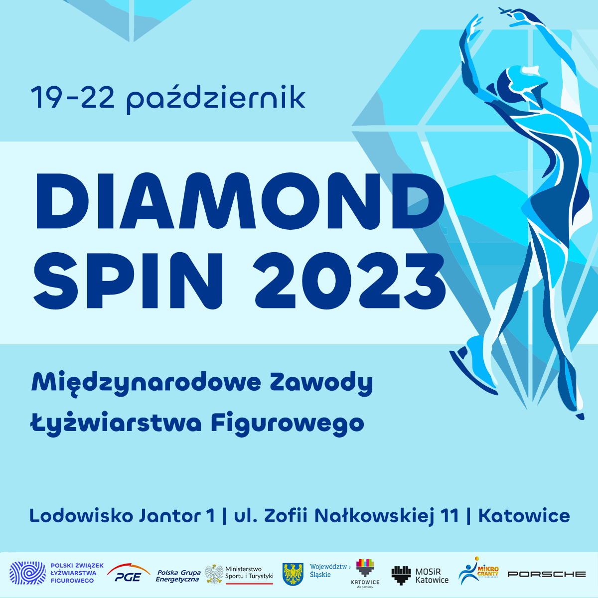 PZŁF wspiera międzynarodowe zawody w łyżwiarstwie figurowym - Diamond Spin 2023 w Katowicach